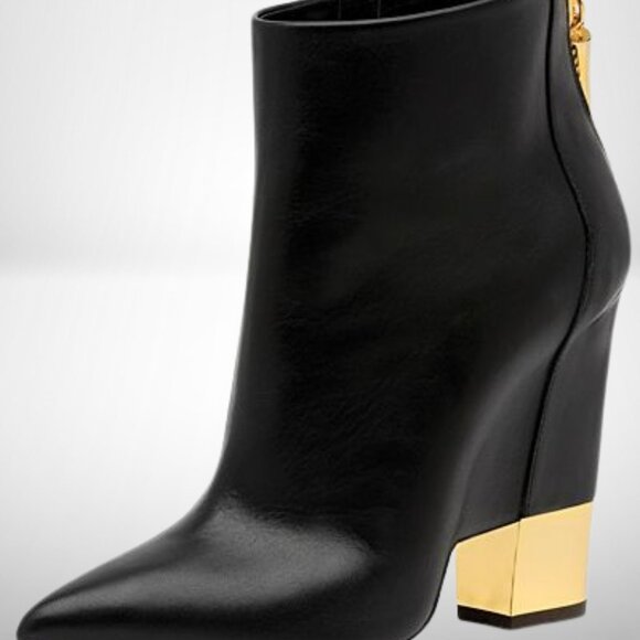 Giuseppe Zanotti Black Leather Shark Tooth Pointed Toe - Size: 38 - Picture 4 of 14